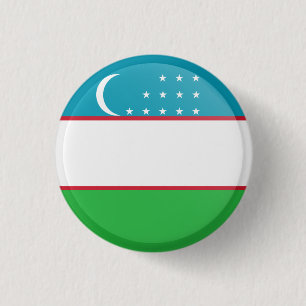 Uzbekistan Flag 3 Cm Round Badge