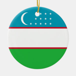 Uzbekistan flag ceramic ornament