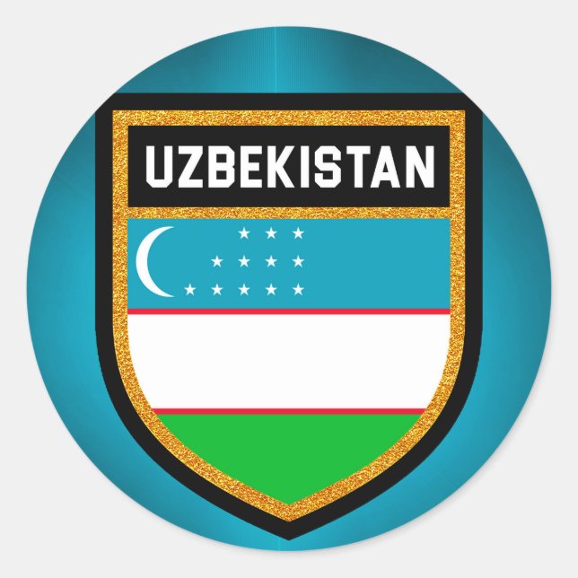 Uzbekistan Flag Classic Round Sticker (Front)