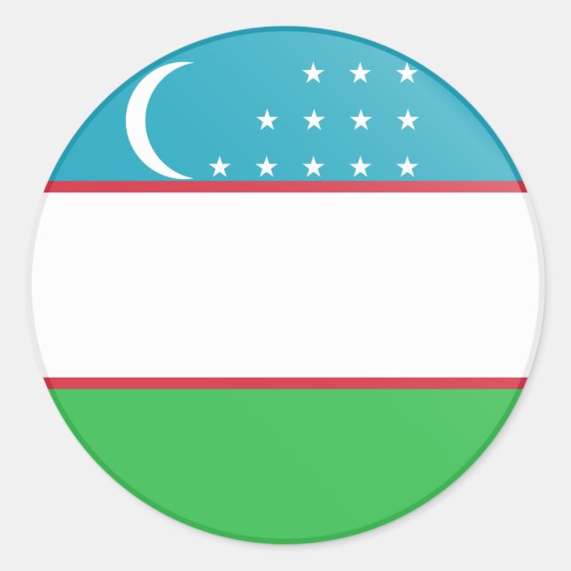 Uzbekistan Flag Classic Round Sticker (Front)