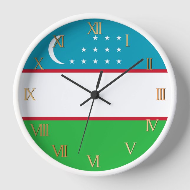 Uzbekistan flag clock (Front)