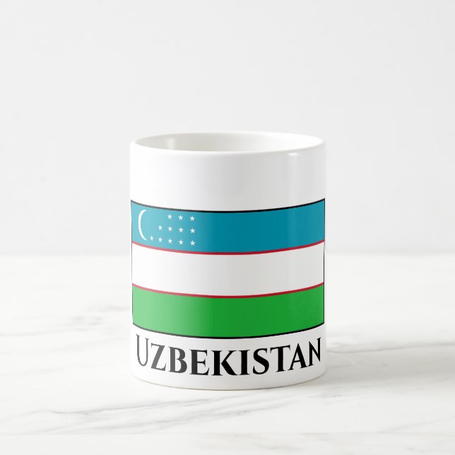 Uzbekistan Flag Coffee Mug (Center)