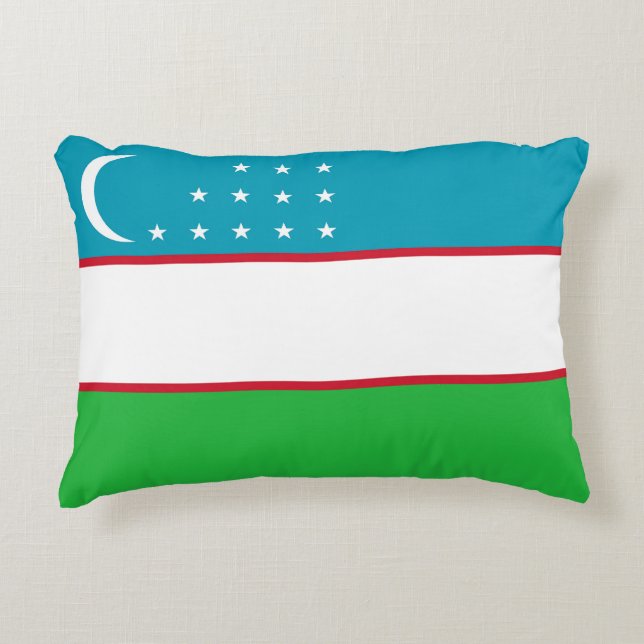 Uzbekistan flag decorative cushion (Front)