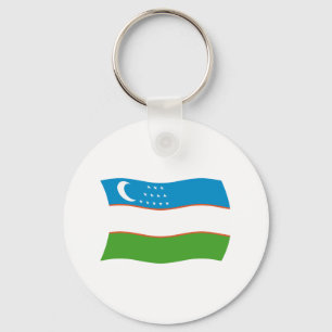 Uzbekistan Flag Keychain