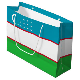 Uzbekistan flag large gift bag