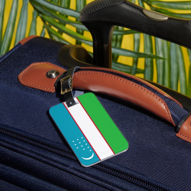 Uzbekistan flag luggage tag (Front Insitu 1)