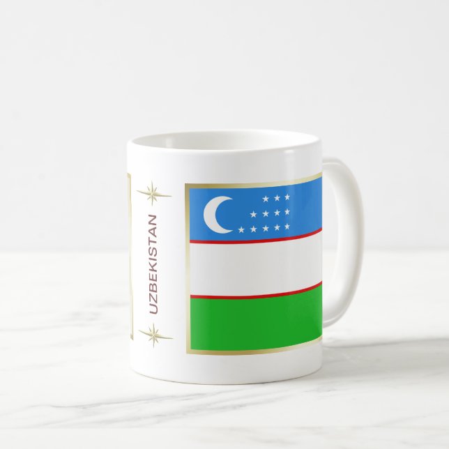Uzbekistan Flag + Map Mug (Front Right)
