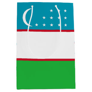 Uzbekistan flag medium gift bag