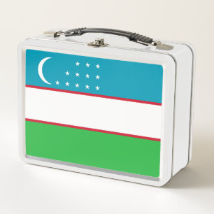Uzbekistan flag metal lunch box