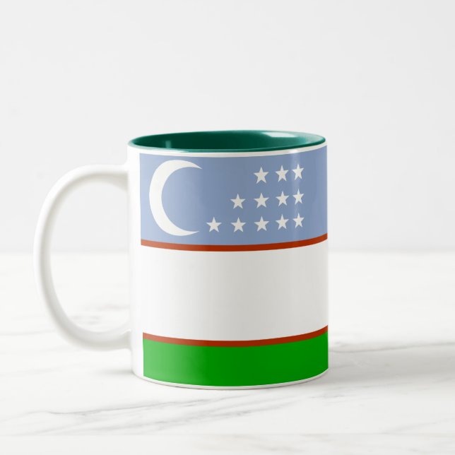 Uzbekistan Flag Mug (Left)