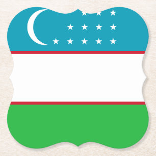 Uzbekistan Flag Paper Coaster