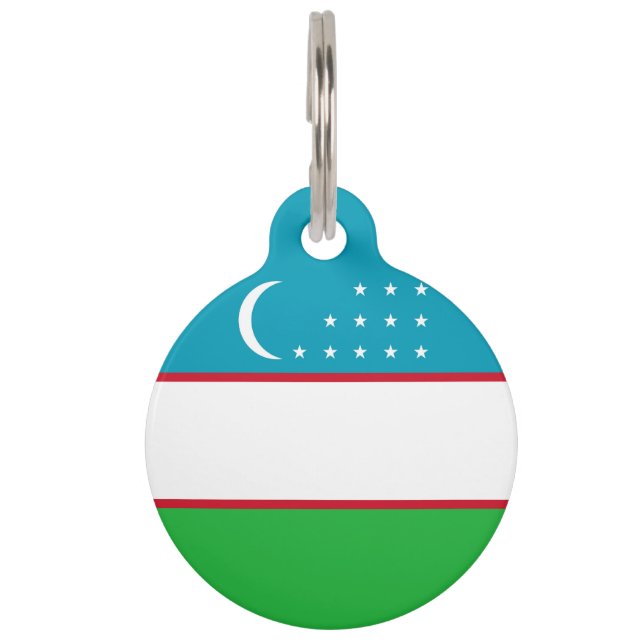 Uzbekistan flag pet tag (Front)