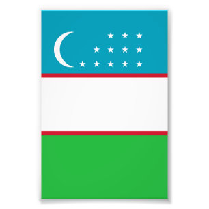 Uzbekistan flag photo print