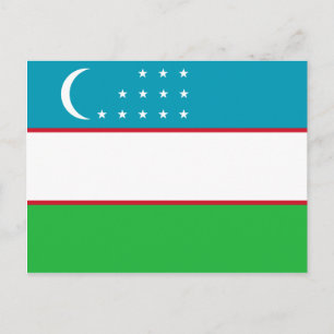 Uzbekistan Flag Postcard