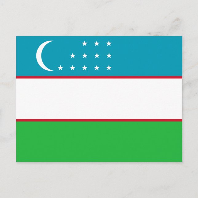 Uzbekistan Flag Postcard (Front)