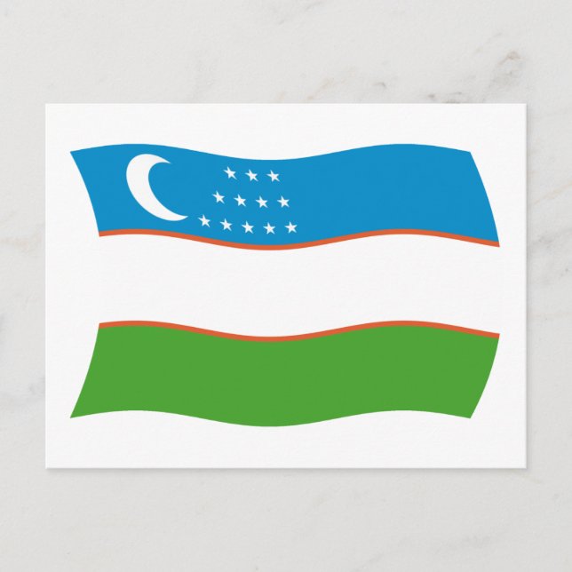 Uzbekistan Flag Postcard (Front)