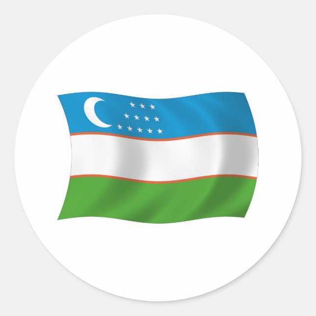 Uzbekistan Flag Sticker (Front)