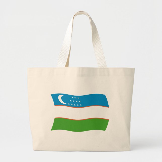 Uzbekistan Flag Tote Bag (Front)