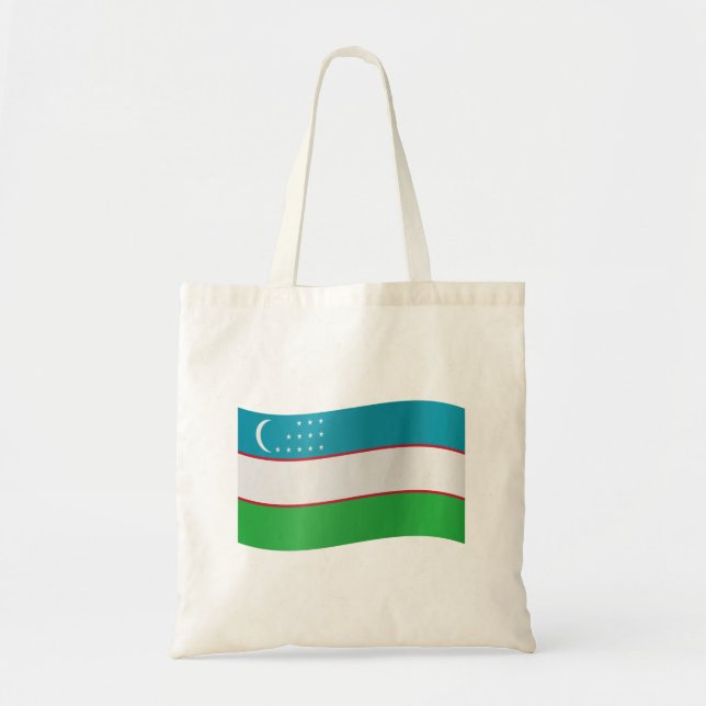 Uzbekistan Flag Tote Bag (Front)