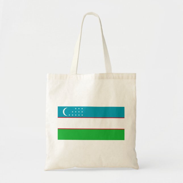 Uzbekistan Flag Tote Bag (Front)