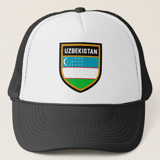 Uzbekistan Flag Trucker Hat (Front)