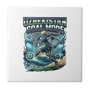 Uzbekistan Goal Mode Skeleton Striker Nations Stre Ceramic Tile