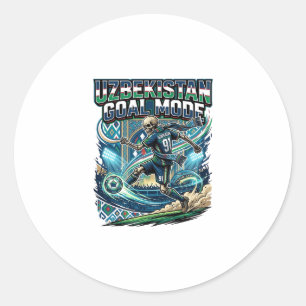 Uzbekistan Goal Mode Skeleton Striker Nations Stre Classic Round Sticker
