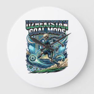 Uzbekistan Goal Mode Skeleton Striker Nations Stre Large Clock