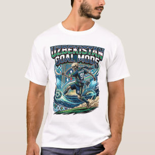 Uzbekistan Goal Mode Skeleton Striker Nations Stre T-Shirt