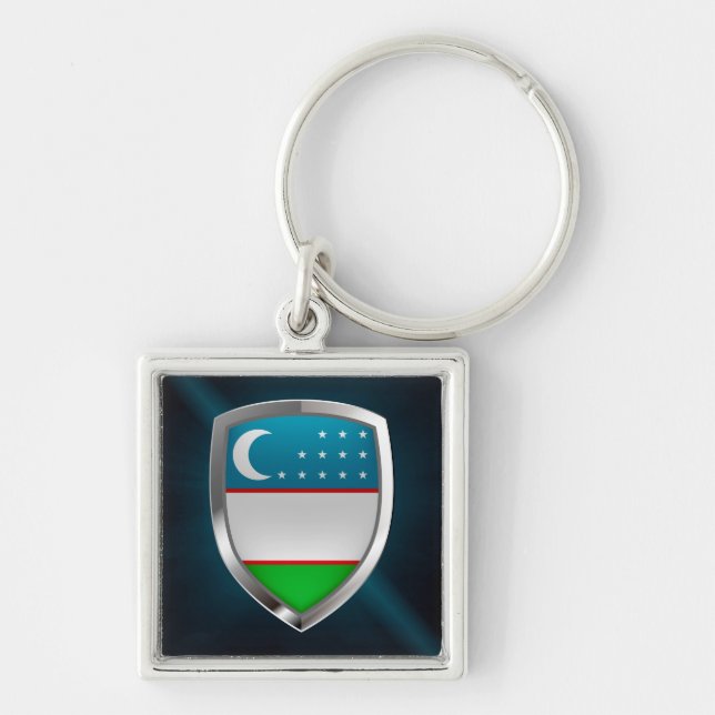 Uzbekistan Metallic Emblem Key Ring (Front)