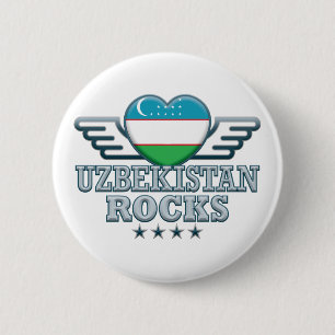 Uzbekistan Rocks v2 6 Cm Round Badge