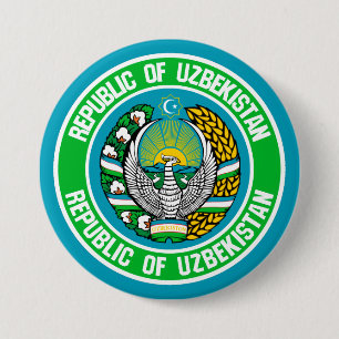 Uzbekistan Round Emblem 7.5 Cm Round Badge