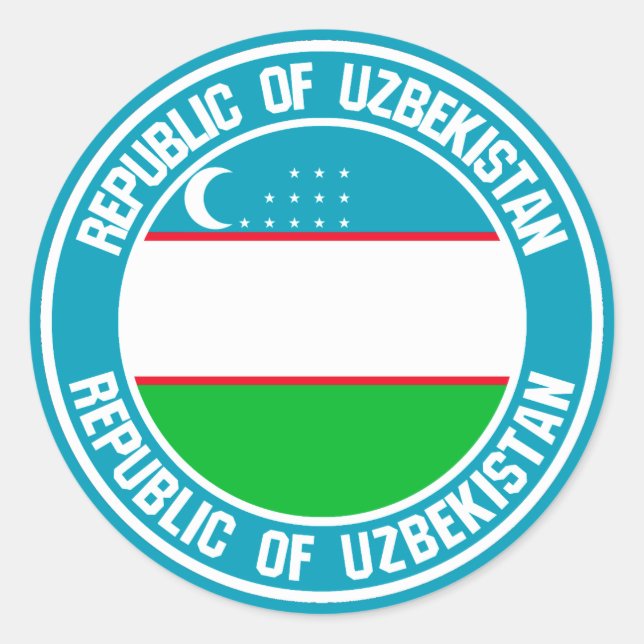 Uzbekistan Round Emblem Classic Round Sticker (Front)