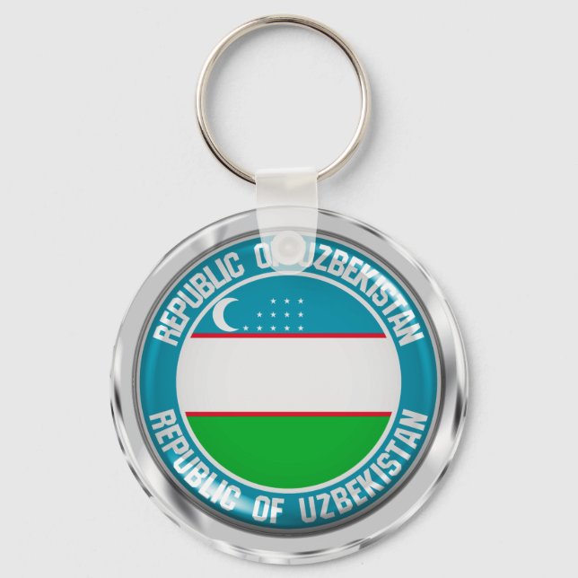 Uzbekistan Round Emblem Key Ring (Front)