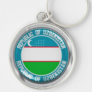 Uzbekistan Round Emblem Key Ring
