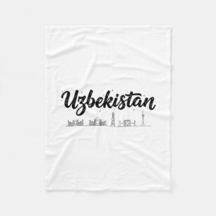 Uzbekistan Skyline Travel Vacation Outfits  Fleece Blanket