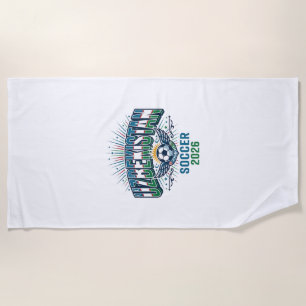 Uzbekistan Soccer 2026 Soccer Bold Country Typogra Beach Towel