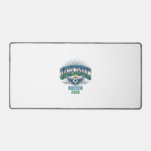 Uzbekistan Soccer 2026 Soccer Bold Country Typogra Desk Mat