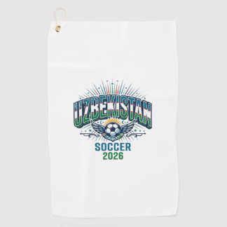 Uzbekistan Soccer 2026 Soccer Bold Country Typogra Golf Towel