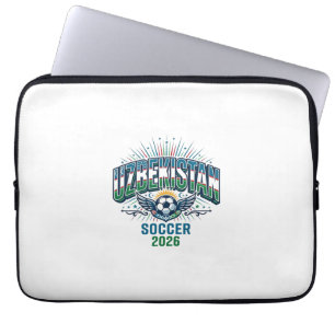 Uzbekistan Soccer 2026 Soccer Bold Country Typogra Laptop Sleeve