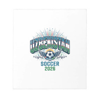 Uzbekistan Soccer 2026 Soccer Bold Country Typogra Notepad