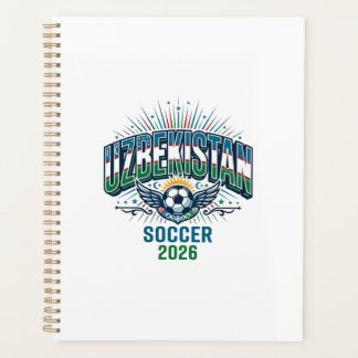 Uzbekistan Soccer 2026 Soccer Bold Country Typogra Planner