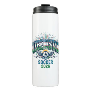 Uzbekistan Soccer 2026 Soccer Bold Country Typogra Thermal Tumbler