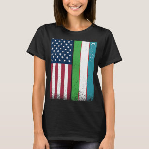 Uzbekistan  Uzbek American Flags Proud USA Uzbekis T-Shirt