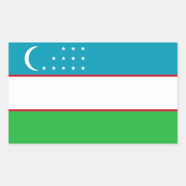 Uzbekistan/Uzbek/Uzbekistani Flag Rectangular Sticker (Front)