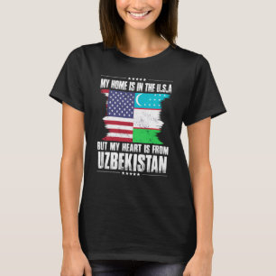 Uzbekistani American Patriot Grown Proud Home Hear T-Shirt