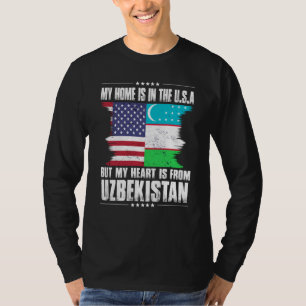 Uzbekistani American Patriot Grown Proud Home Hear T-Shirt
