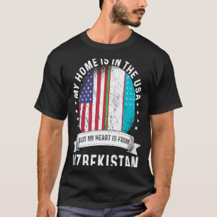 Uzbekistani American Patriot Grown Proud Home USA T-Shirt