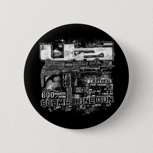 Uzi 6 Cm Round Badge (Front)