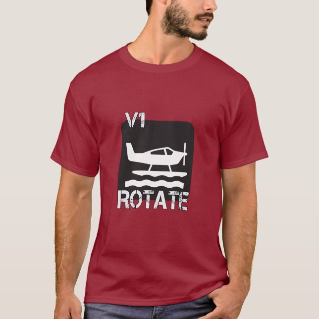 V1 Rotate - Aeroplane Lovers Pilot Talk T-Shirt (Front)